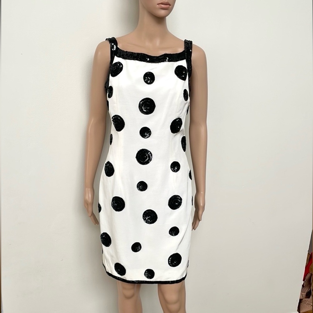 VINTAGE SEQUIN POLKA DOT DRESS, S